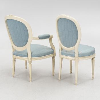 Chairs, 12 pcs, Gustavian style, second half of the 20th Century.