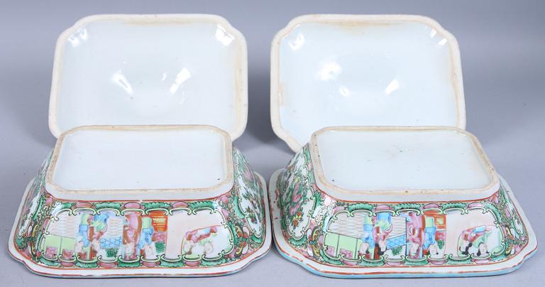 LOCKKAROTTER, ett par, porslin, Kina, Kanton, 1900-tal.