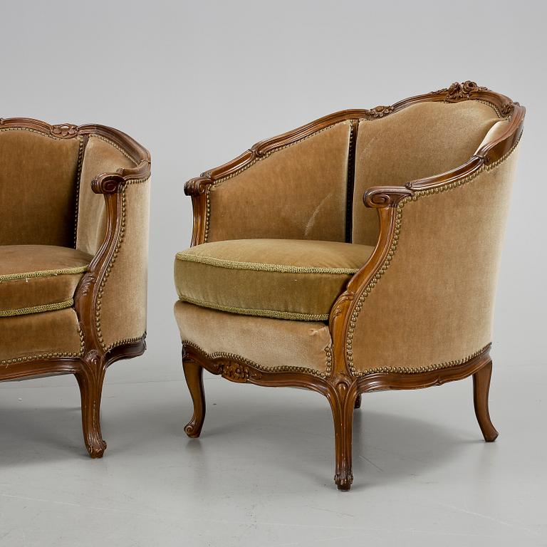 SOFFGRUPP, 3 delar, Nyrokoko, 1800/1900.