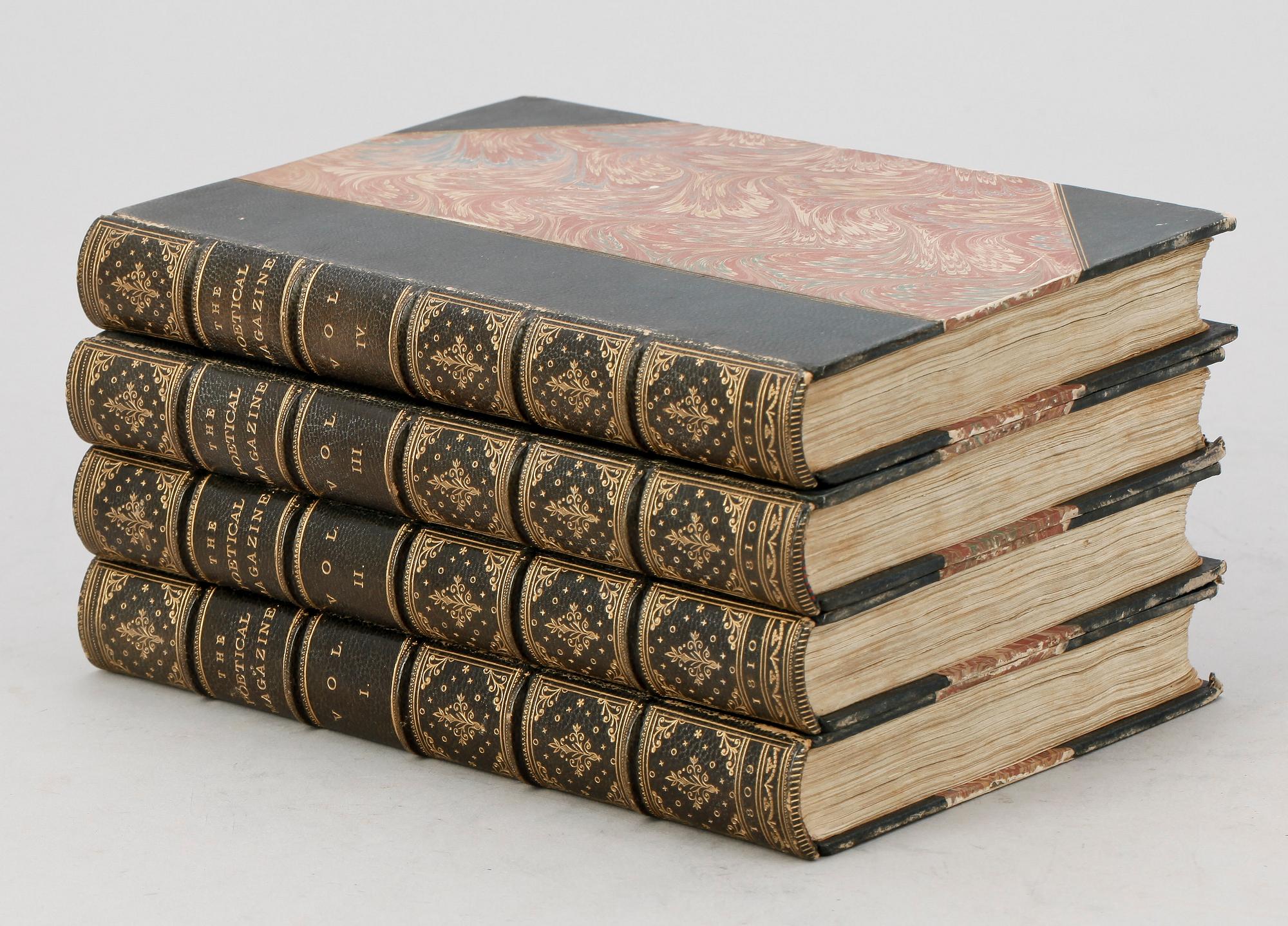 BOKVERK, vol I-IV, "Poetical Magazine dedicated to the Lovers of the Music" utg Rudolph Ackermann, 1809-11.
