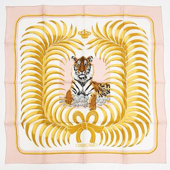 Hermès, a 'Tigre Royal' silk scarf.