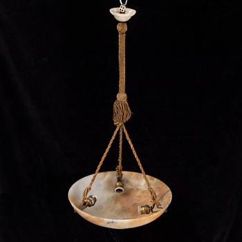 An alabaster ceiling light, 1920's.