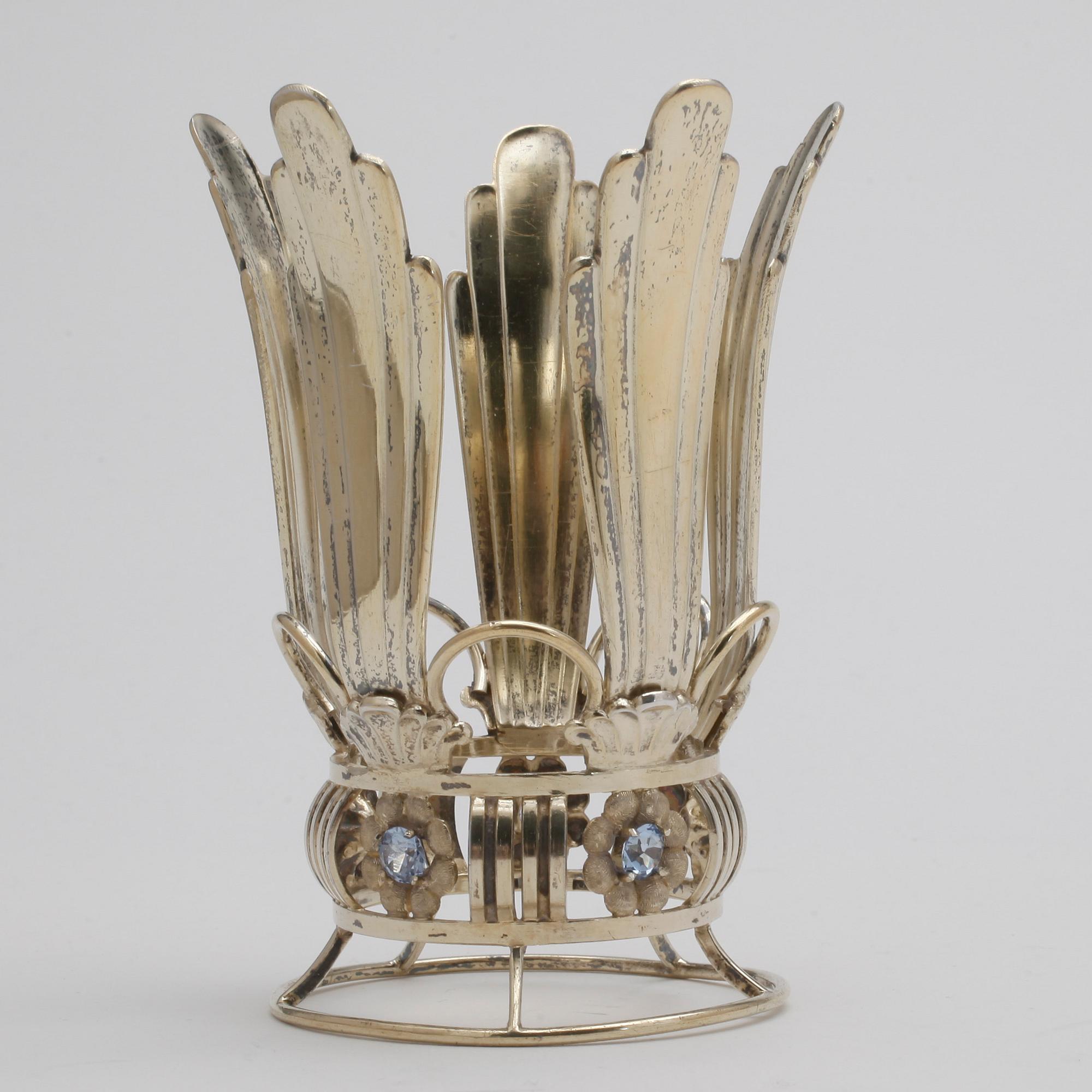 BRUDKRONA, förgyllt silver, K & E Carlson, Göteborg, 1948. Vikt ca 80g.