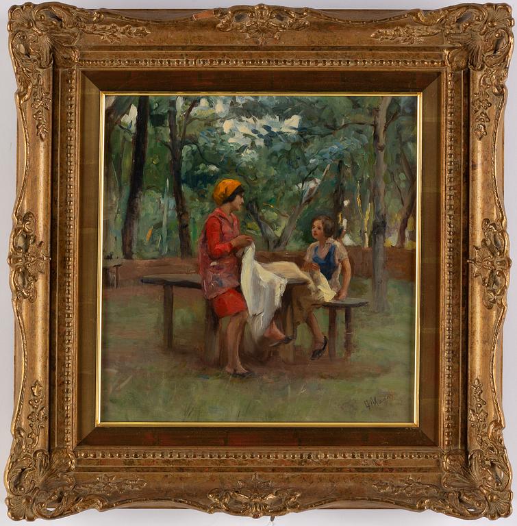 GIUSEPPE MAGNI, oil on panel, signed.