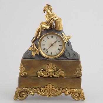 Table pendulum clock, gilded, 19th century.