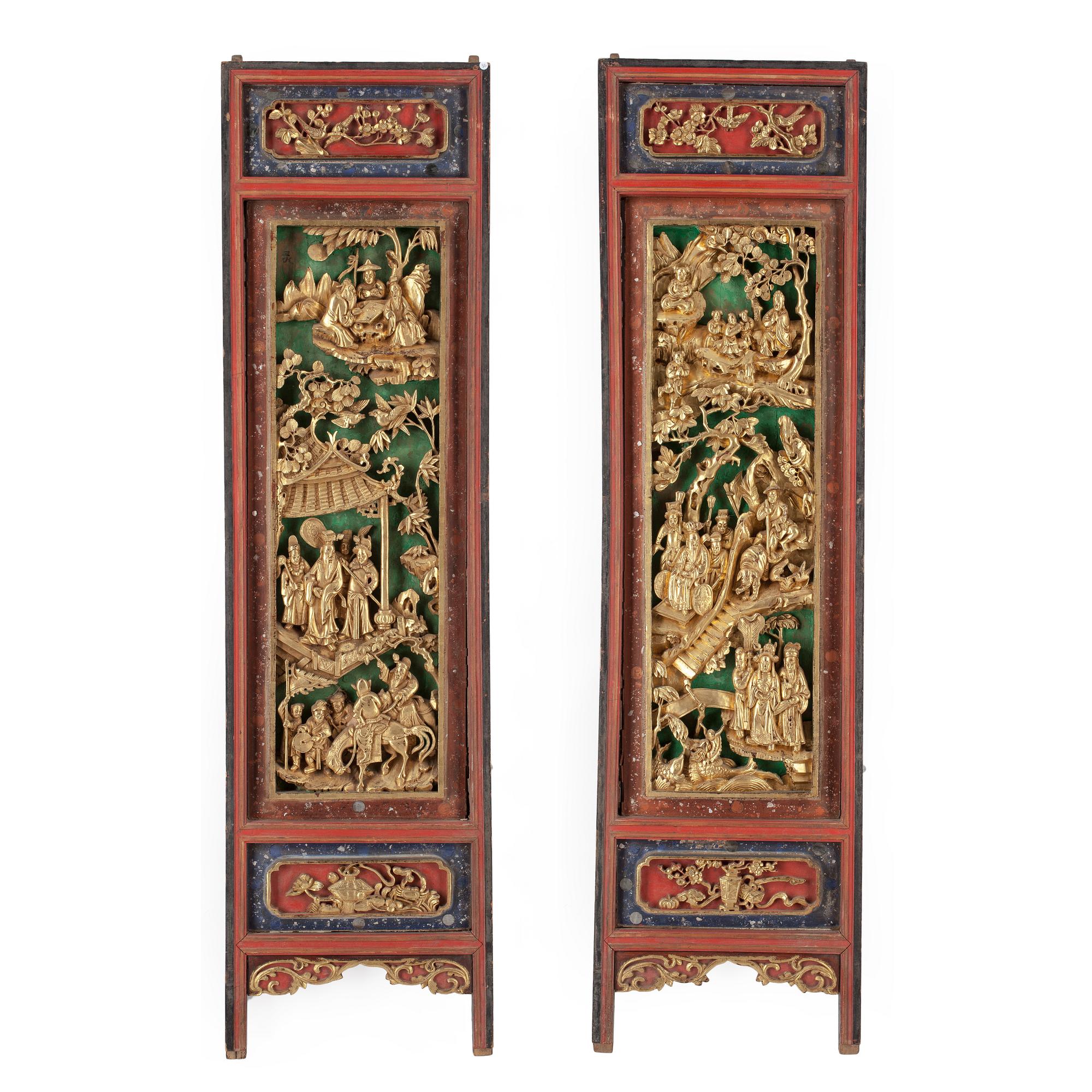 RELIEFER, ett par, Kina, 1900-tal.