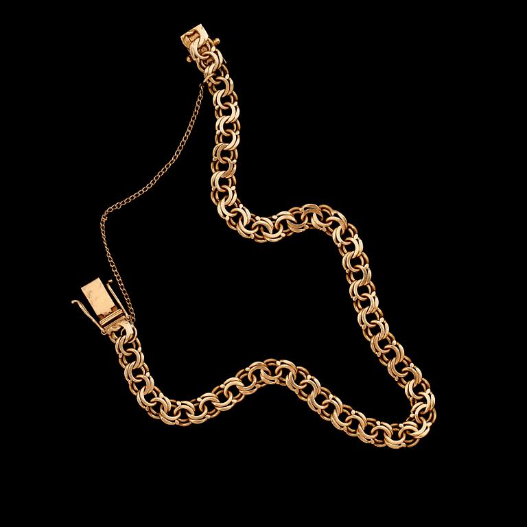 ARMBAND, 18 k guld, bismarcklänk, vikt ca 11 g.
