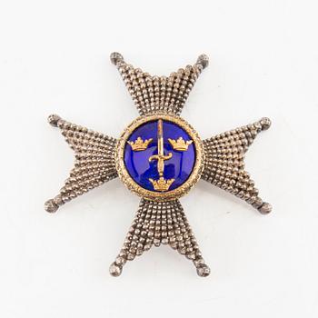 Order of the Sword, Commander's badge, silver, gold and enamel, C. F. Carlman.