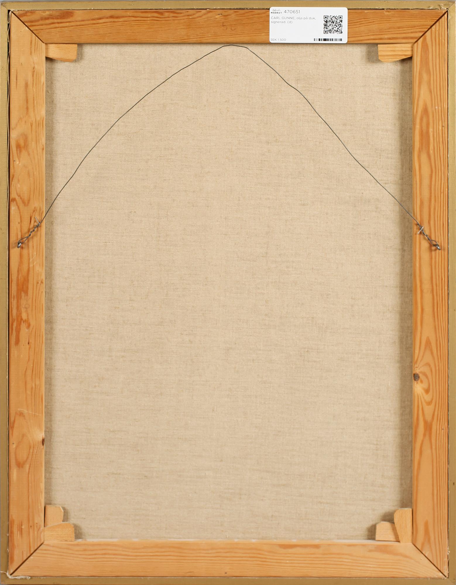 CARL GUNNE, olja på duk, signerad.