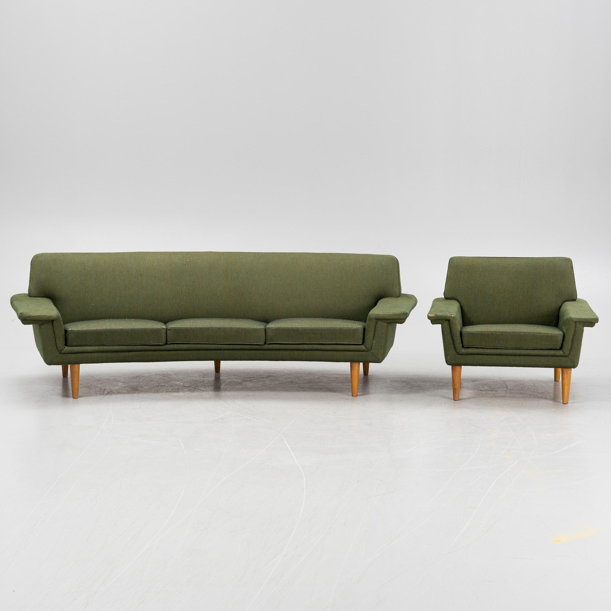 A sofa and easy chair by Johannes Andersen, 'Drott', Trensum. 1960-70s.