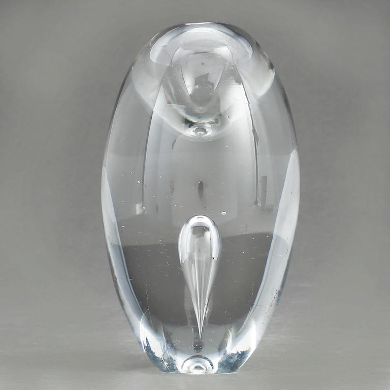 SKULPTUR, glas "Tear 3575" signerad Timo Sarpaneva, Iittala -56.