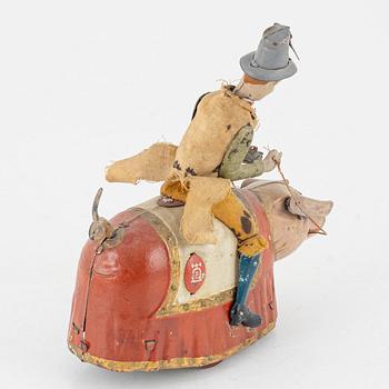 Lehmann, A tinplate 'Paddys dancing pig' Germany. In production 1903-35.