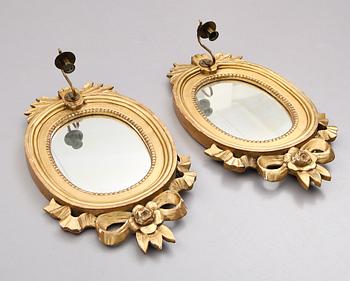 SPEGELLAMPETTER, 1 par, gustaviansk stil, 1800-/1900-tal.