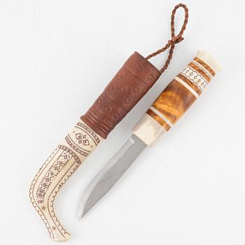 Anders Sunna, a reindeer horn knife, signed.