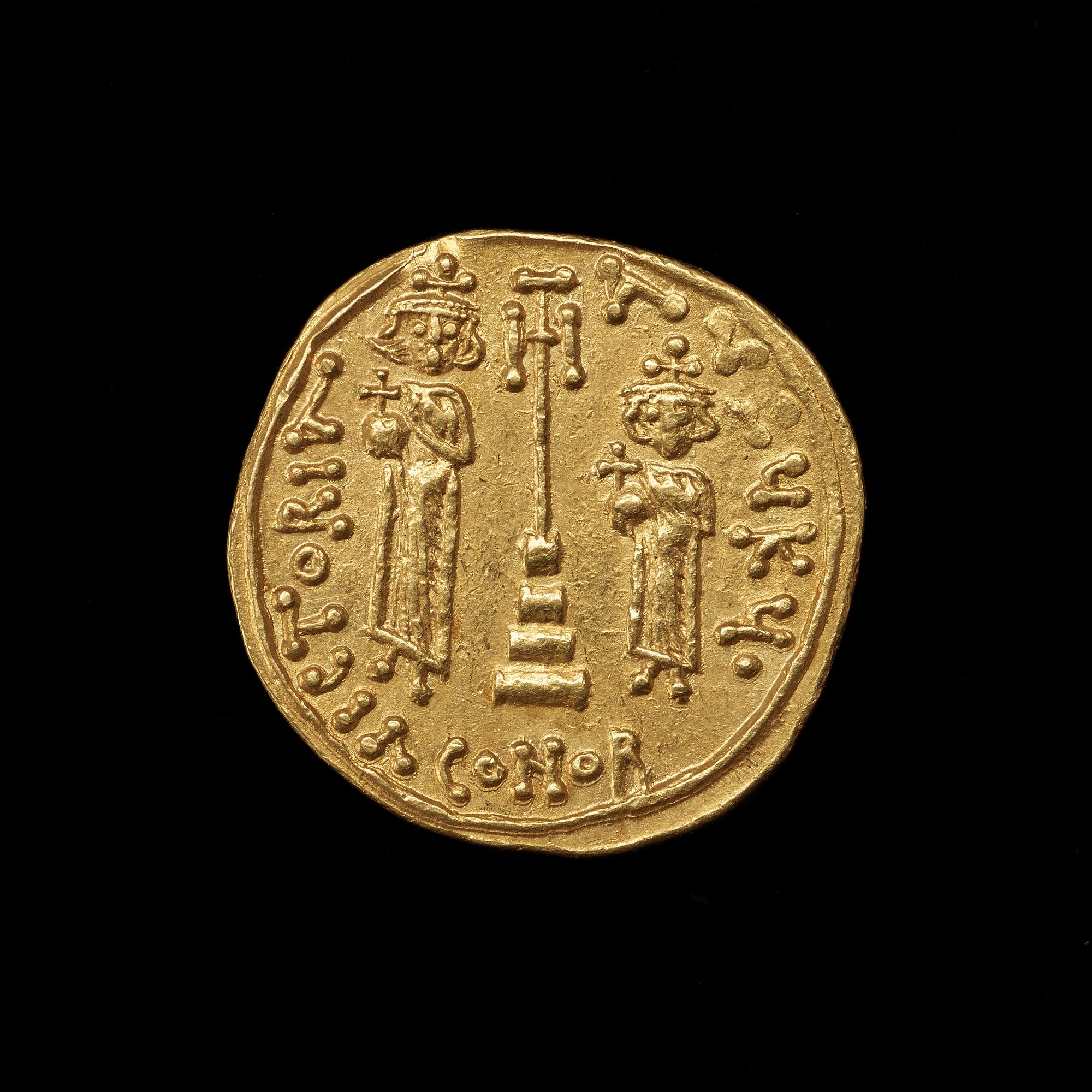 ANTIKT MYNT. Bysantinska riket.  Constans II  641-668. Solidus. Konstantinopel. Guld 4,28 g.