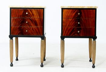 NATTDUKSBORD, ett par, art deco. Troligen 1930-tal.