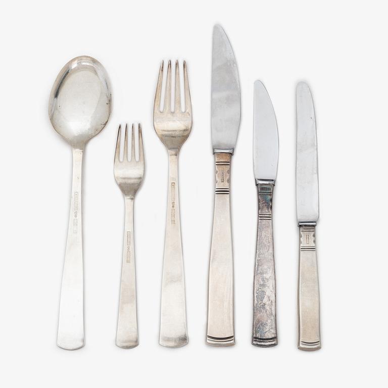 Jacob Ängman, bestickservis, 61 delar, silver, "Rosenholm", GAB, Eskilstuna, 1975-80.