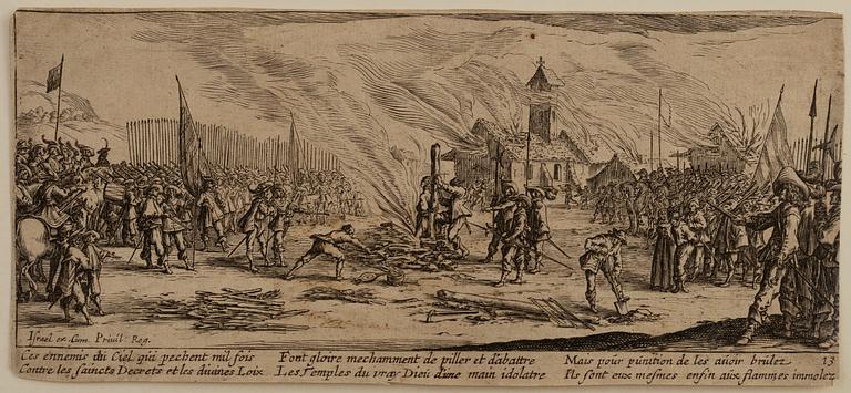 JACQUES CALLOT, etching, 9, 1633, état II and III.