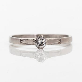 A platinum ring with a brilliant-cut diamond approx. 0.17 ct.