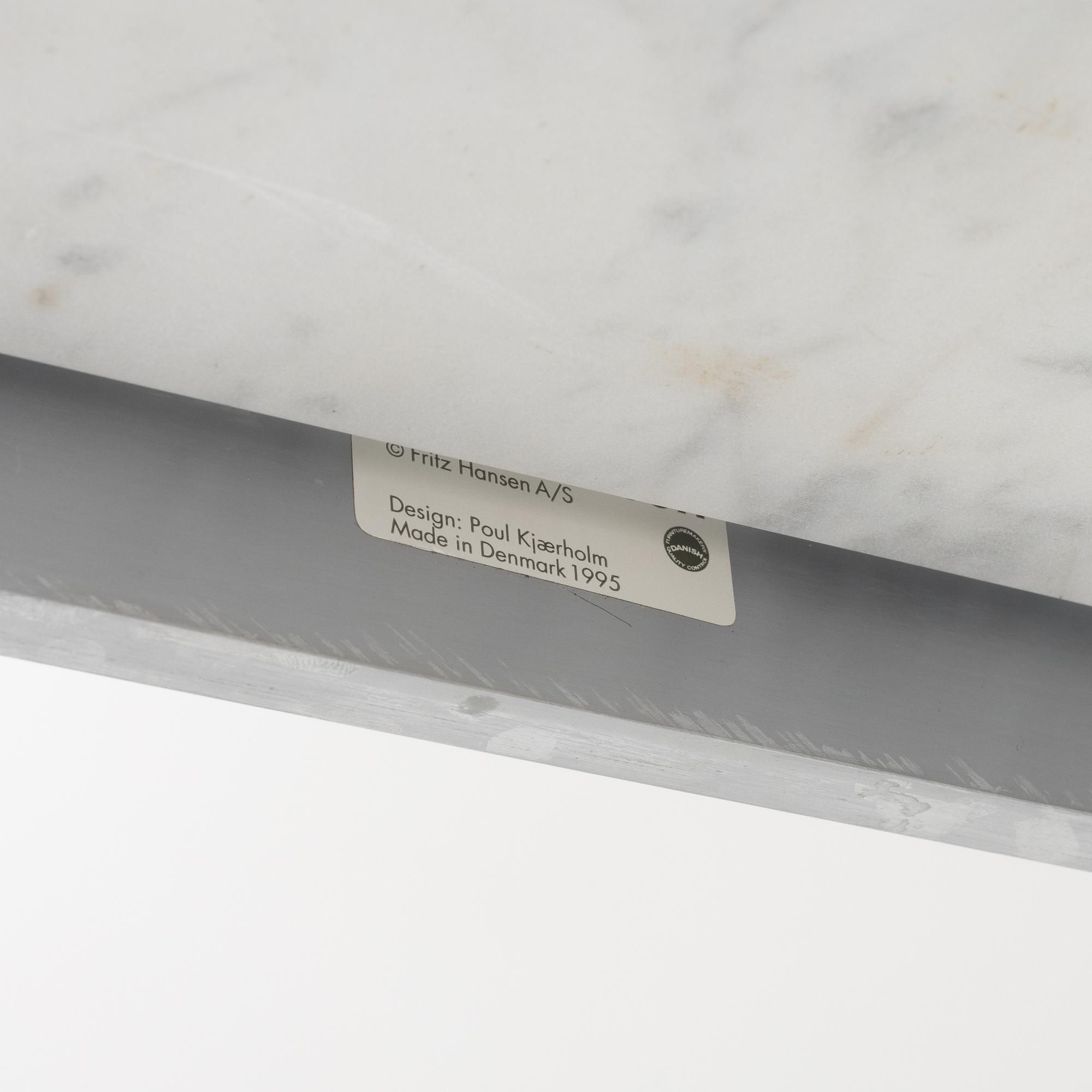 Poul Kjaerholm, a marble top 'PK-64' coffee table, Fritz Hansen, Denmark, 1995.