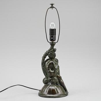 BORDSLAMPA, brons, art deco, Carl Fagerberg, 1920/30-tal.