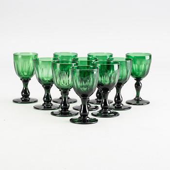 A set of 10 wine glasses from around 18/1900:s.