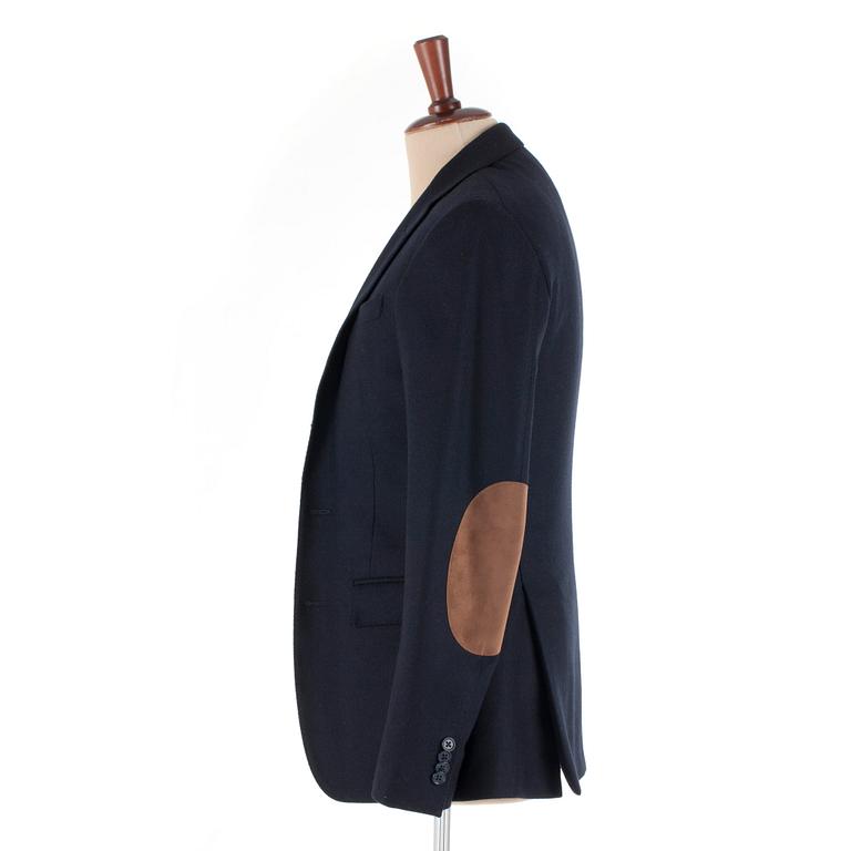 CORNELIANI, a blue wool and cashmere jacket. Size 44.