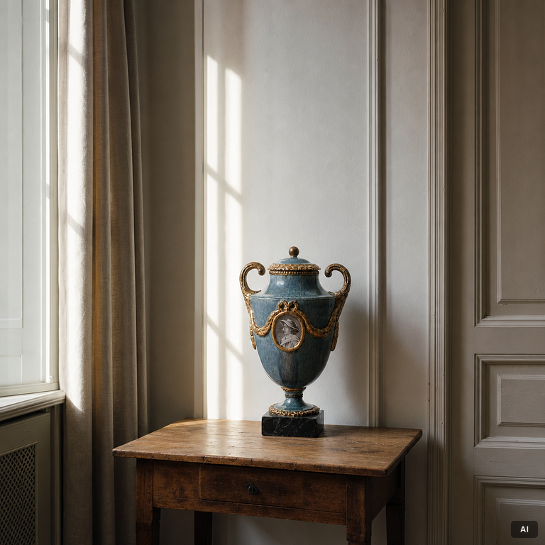 A flintware jar from Marieberg, 18th century.