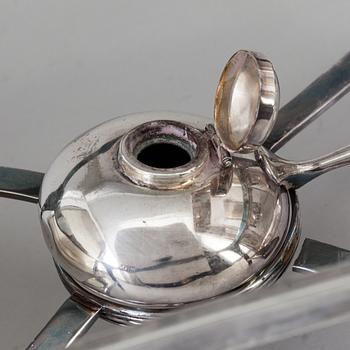 A silver plated vegetable tureen, marked Berndorf, Austria.