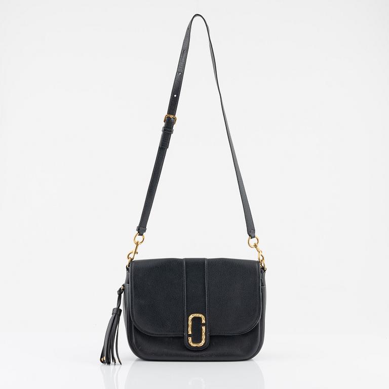 Marc Jacobs, a black leather 'Interlock Courier' messenger bag.