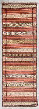 A CONTEMPORARY FLAT WEAVE RUG FROM AFSHAR, 200 x 70 cm.