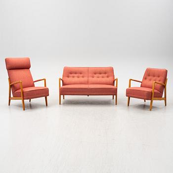 Folke Ohlsson, a 'Duxello' sofa and two armchairs, Dux, Sweden, 1960's.