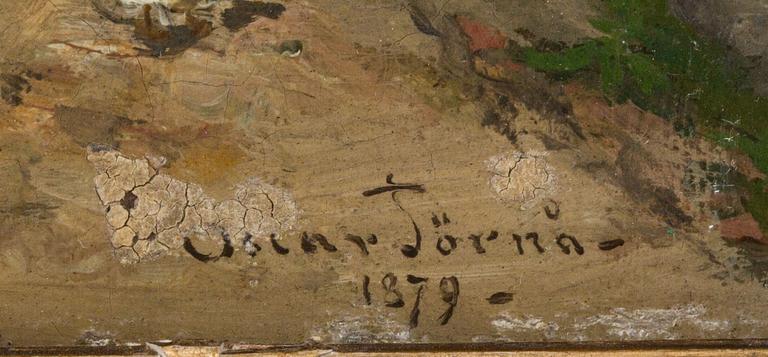 OSCAR TÖRNÅ, olja på kopparplåt, signerad o daterad 1879.