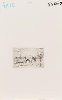 HUGO SIMBERG, linjeetsning, osignerad.