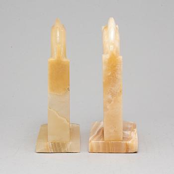 BOKSTÖD, ett par, onyx, Mexiko, 1970-tal.