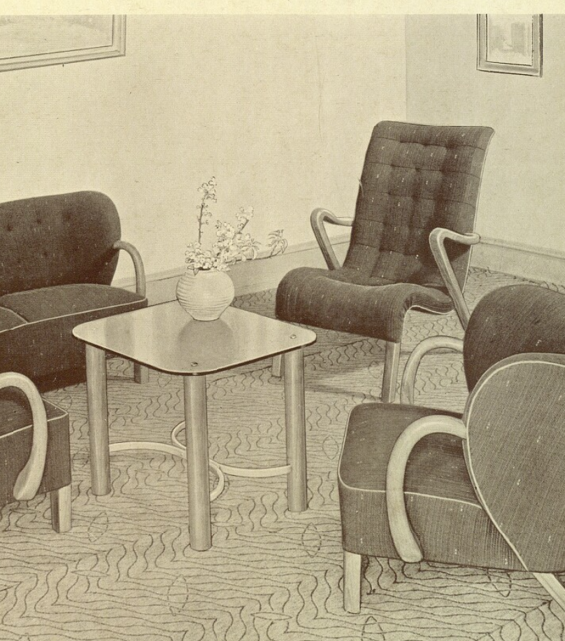 Viggo Boesen, tillskriven., Fåtölj, modell 107, Slagelse Møbelværk, Danmark, 1940-tal.