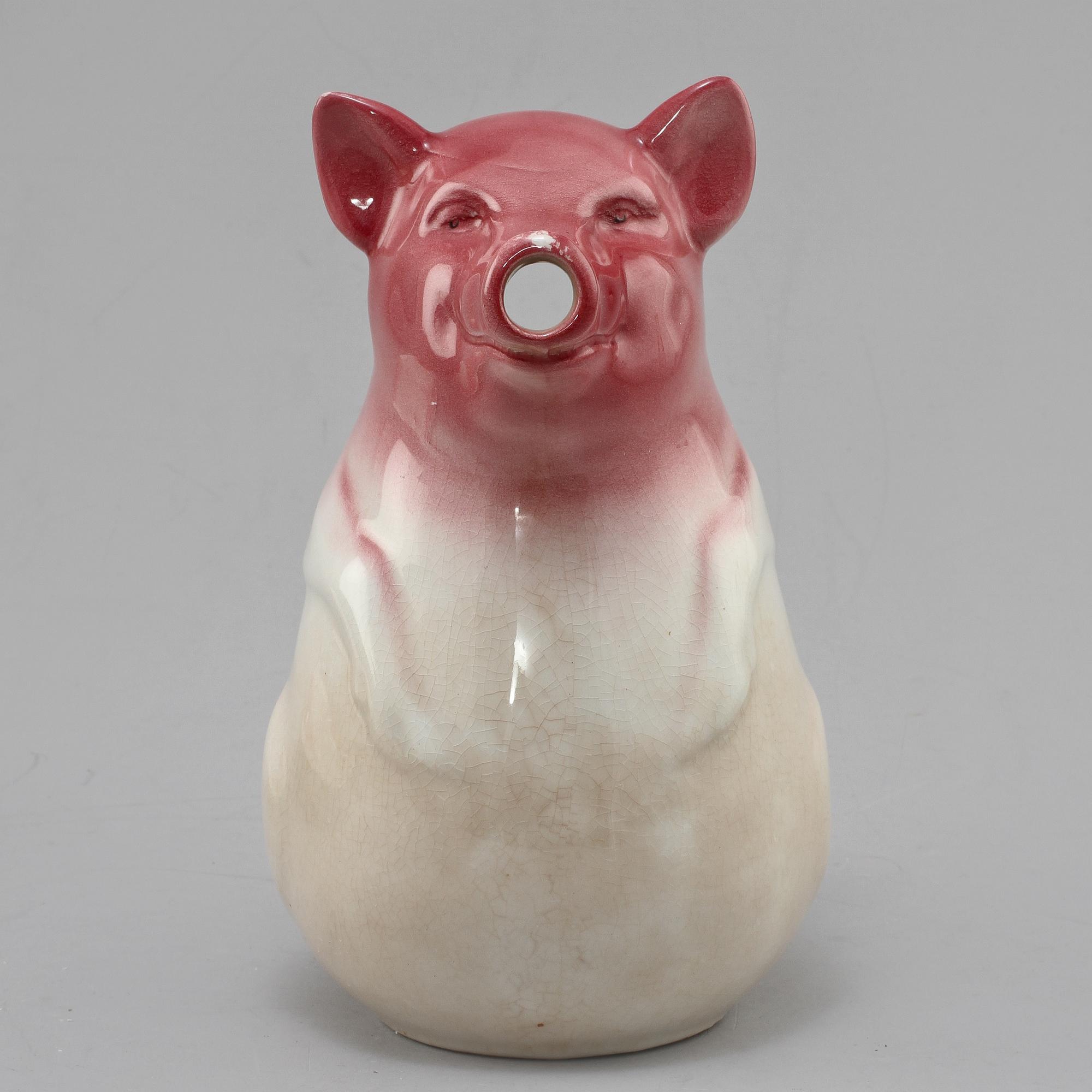 GRISKANNA samt GRISFAT, flintgods, Rörstrand, 1900-talets första del.