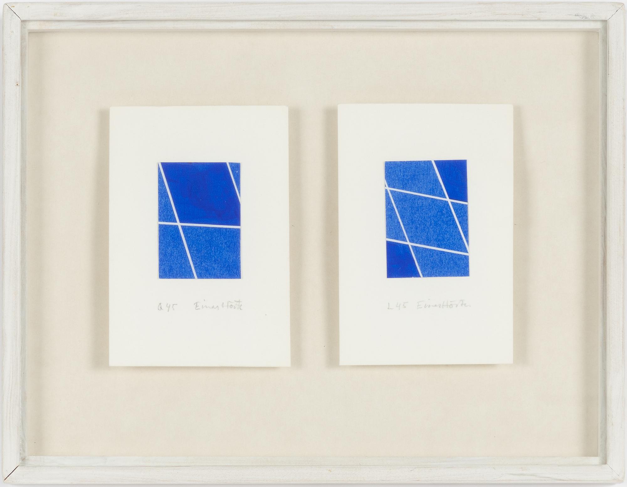 Einar Höste, "Q45, L45", 2 pcs, small framed together.