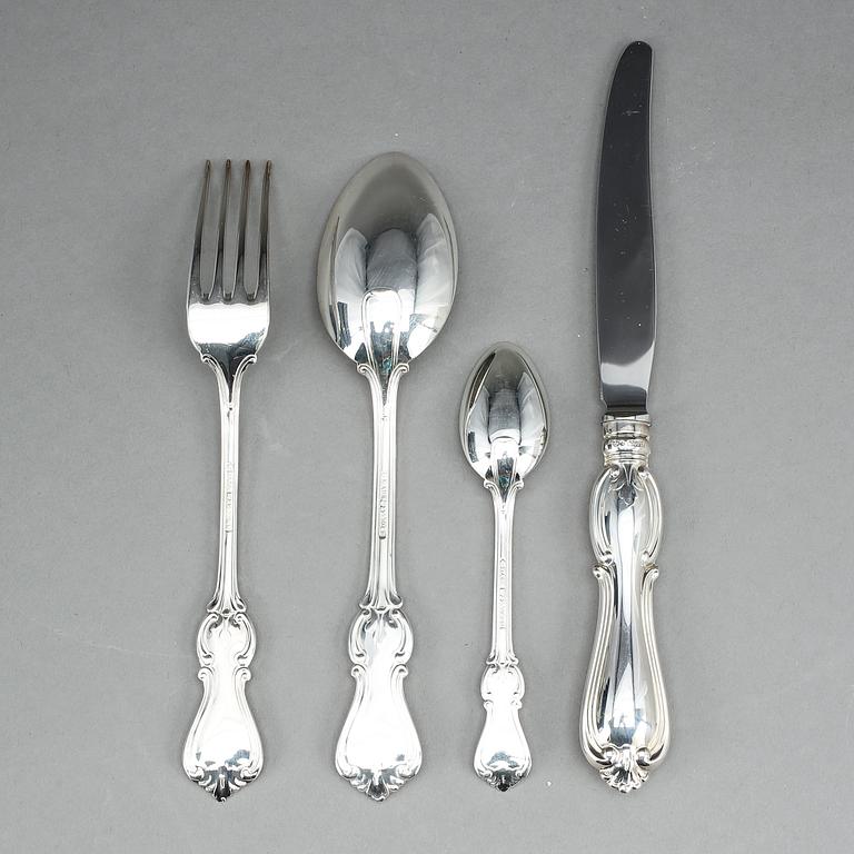 BESTICKSERVIS, 48 delar, "Olga", silver, GAB, Stockholm, bla 1979. Vikt ca 1183g.