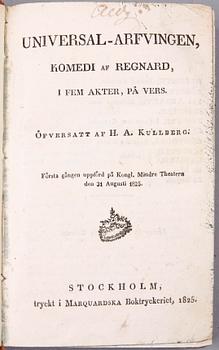 BÖCKER, 3 vol, dramer, bla "Figaros bröllop" av de Beaumarchais, Stockholm 1785.