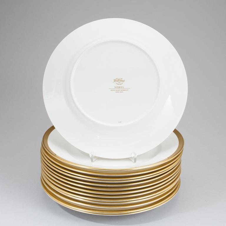 KARIN BJÖRQUIST, plates (14), bone china, "Nobel", Rörstrand.