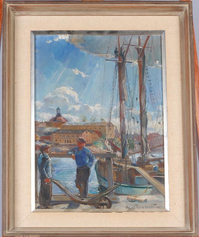 WALLERT, AXEL, olja på pannå, sign o dat 1934.
