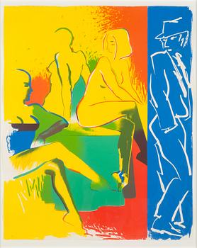 Allen Jones, färglitografi, signerad och daterad -85, numrerad 19/75.