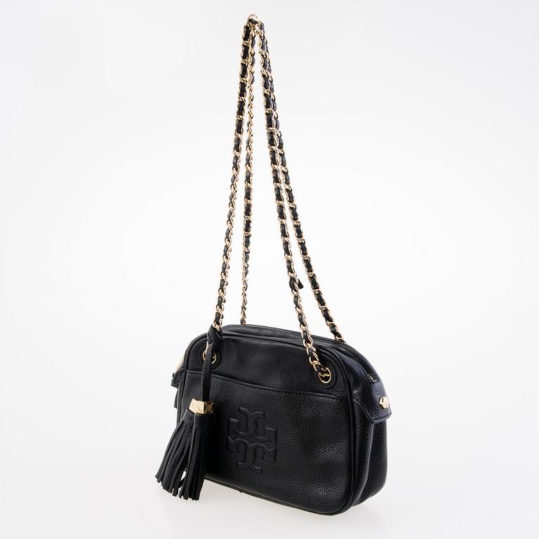 Tory Burch Black Leather Cross Body Bag.