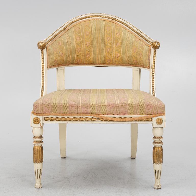 Bergère, 20th century, Late Gustavian style.