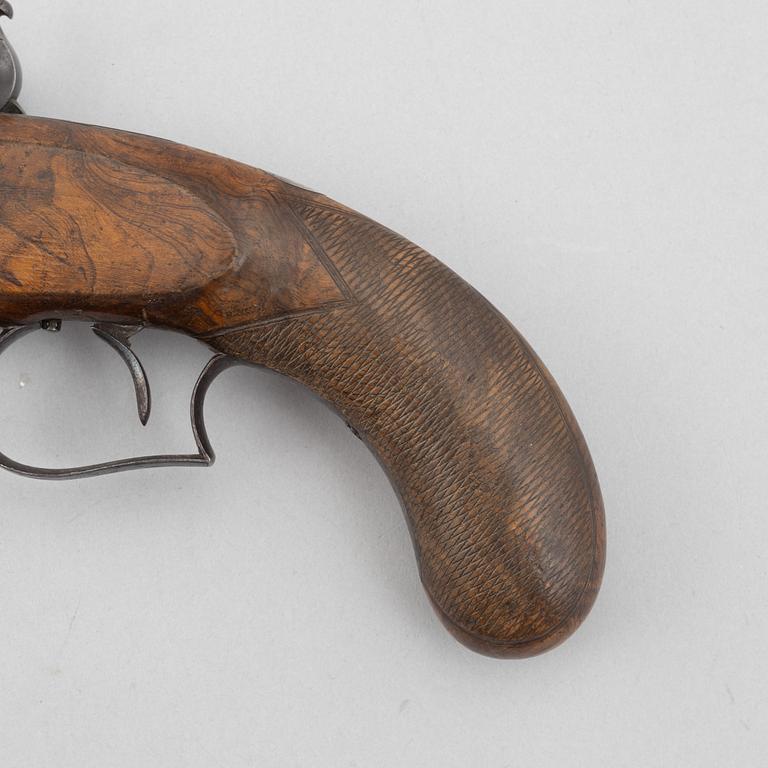 Percussion pistol, Robert Wheeler & Son, Birmingham, 1830s/40s.