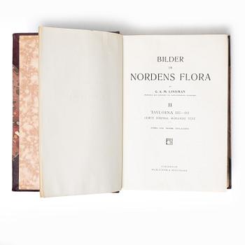 Books, 3 volumes. C.A.M. Lindman, *Bilder ur Nordens Flora*, 1922 and 1926 respectively.