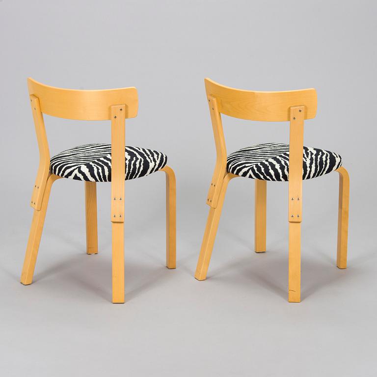 Alvar Aalto, stolar, 6 st, modell 69, Artek, 1900-talets slut.