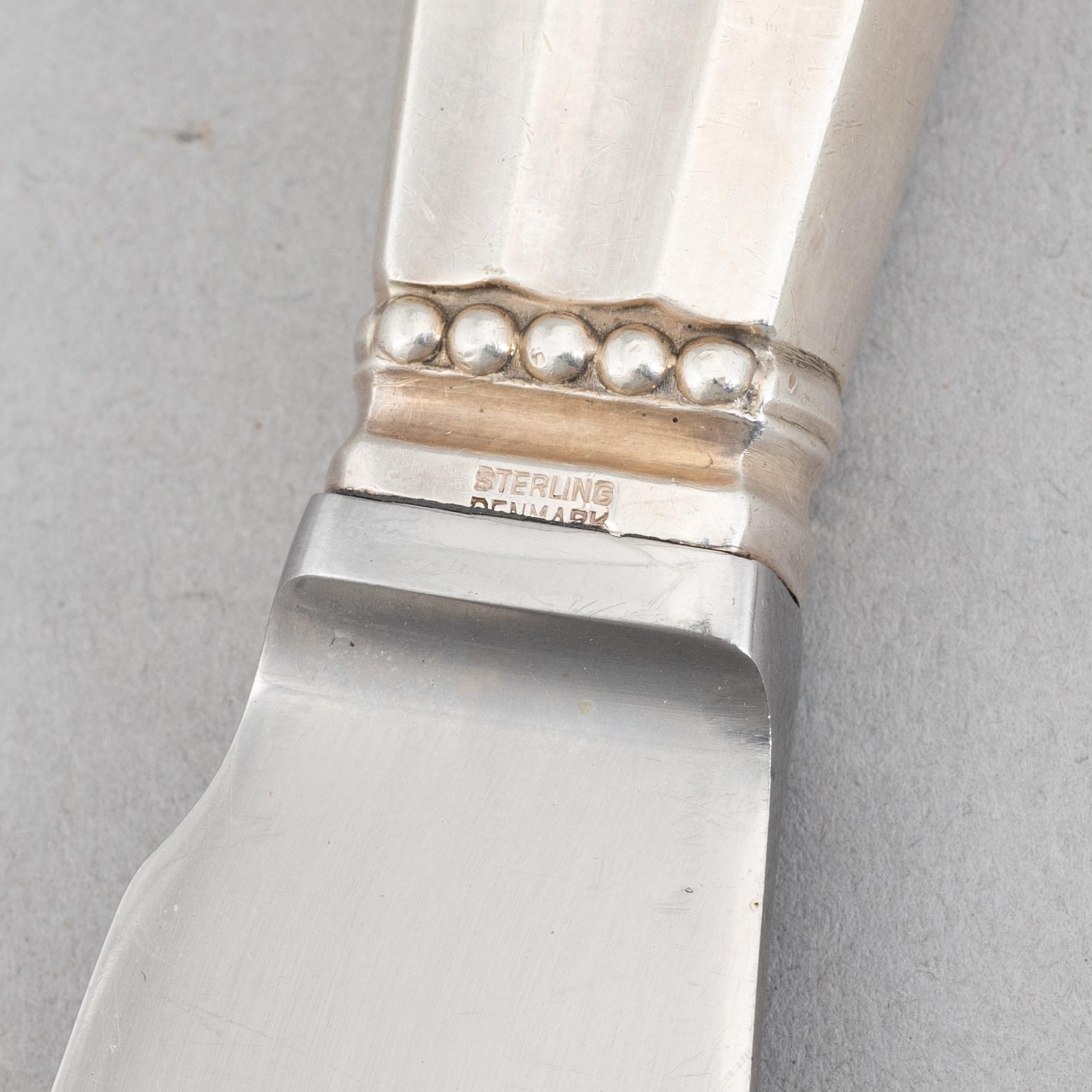 Johan Rohde, a 'Konge/Acorn' sterling silver cake knife, Georg Jensen, Denmark, after 1945.