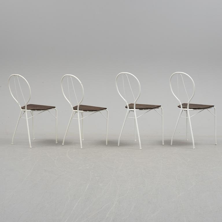 TORE AHLSÉN, trädgårdsstolar, 4 st, "Pia", Gärsnäs, 1950-tal.